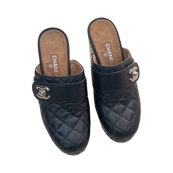 Chanel black CC logo mules size 38 - Picture 1 of 15